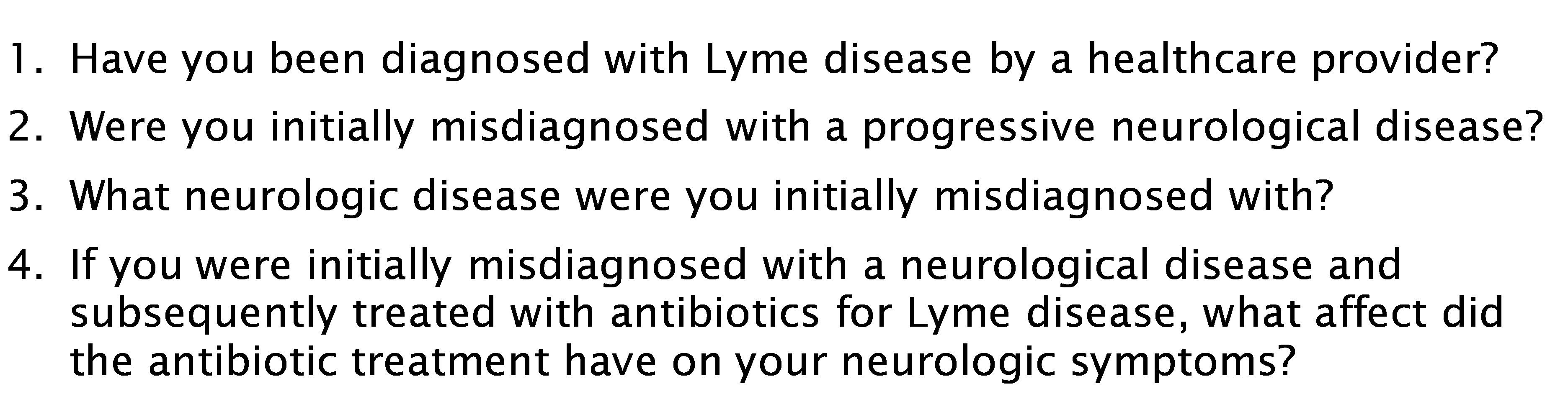 Neuro Lyme follow up survey questions 1